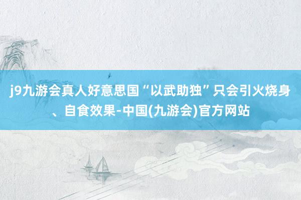 j9九游会真人好意思国“以武助独”只会引火烧身、自食效果-中国(九游会)官方网站